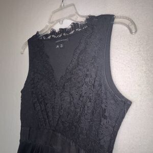 Banana Republic‎ Little Black A-line Skater Dress Lace Top Size 8